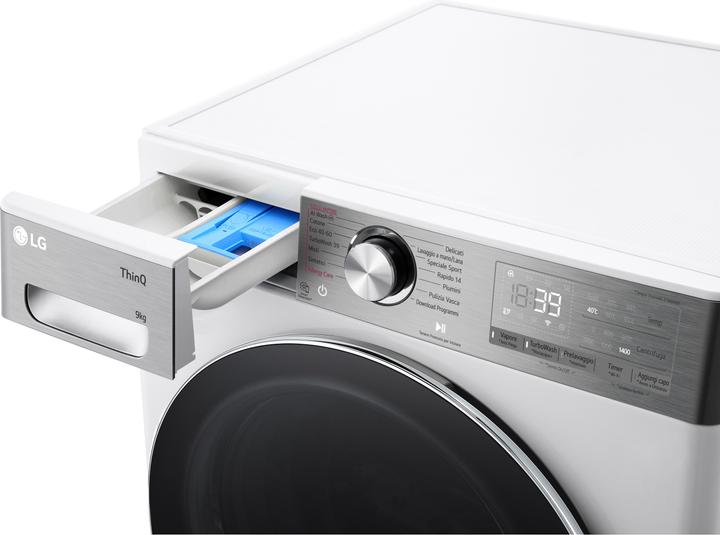 Immagine prodotto LG F4R9009TPWC Lavatrice 9kg Classe A -40% AI DD con Vapore (9 kg, A sinistra)