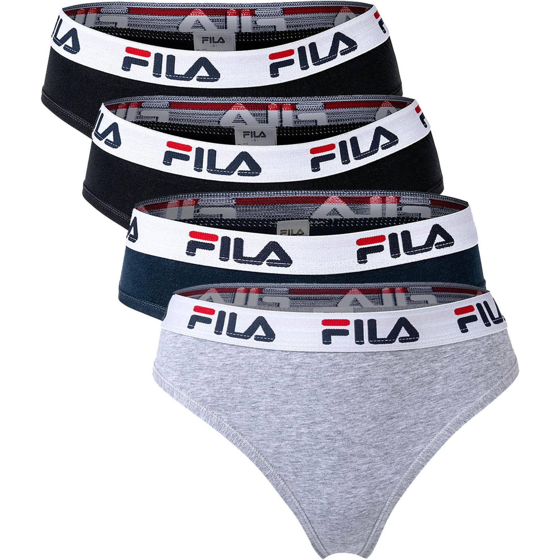 FILA, Damen, Unterhosen, Slip Sportlich, Mehrfarbig, (XS, 4er Pack)