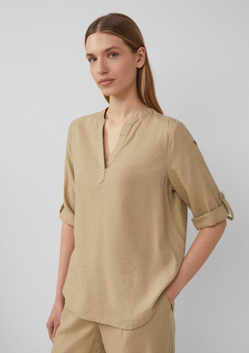 Produktbild S.Oliver Bluse Leinenmix-Bluse mit Turn-up (44)