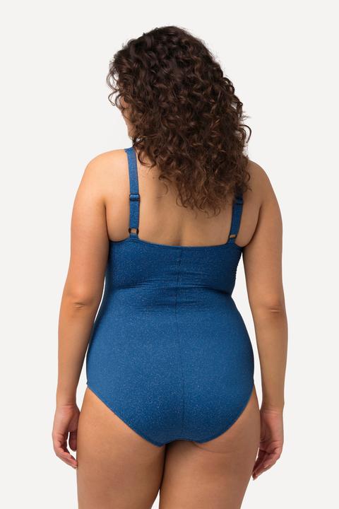 Actual product image Ulla Popken Shimmering Wrap Look Swimsuit (56)