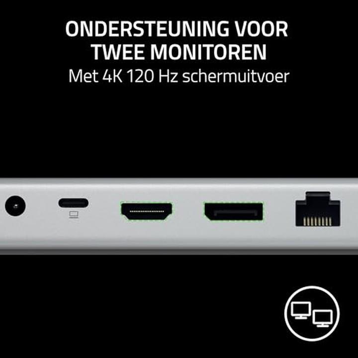 Image du produit Razer NB Acc Dock USB-C 4 Mercury (RC21-02280200-R3EK) (USB-C, 14 ports)