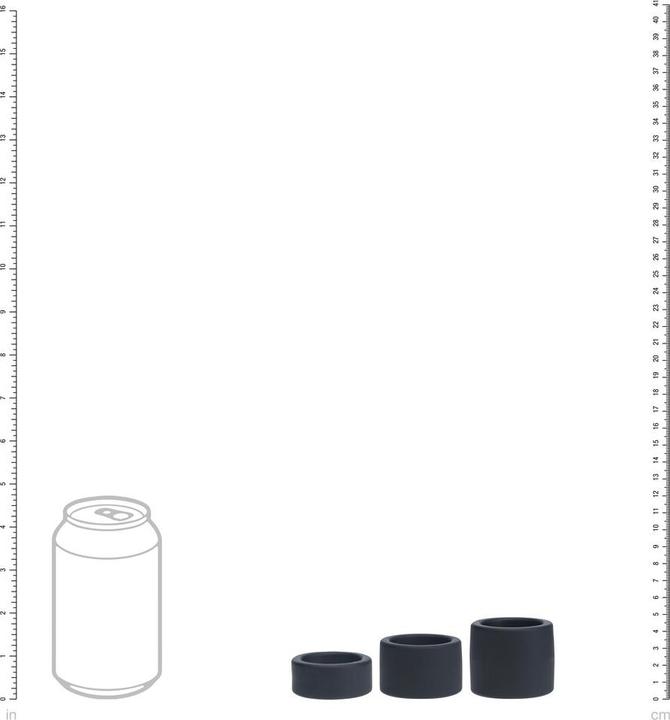 Actual product image Shots Liquid Silicone Ball Strap Set of 3 - S/M/L - Black (4.60 cm)