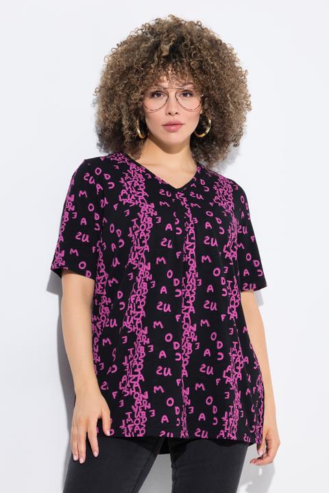 Actual product image Ulla Popken Letter Print Short Sleeve Tee (42, 44)