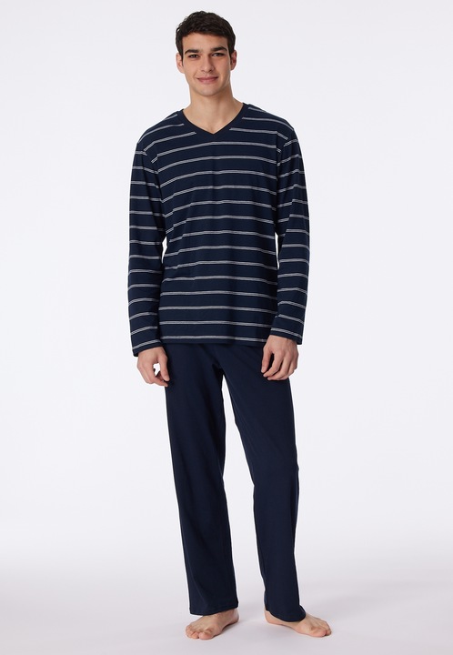 Produktbild Schiesser langer Pyjama Schlafanzug natürlich 100% Baumwolle | auch Übergrössen (4XL)