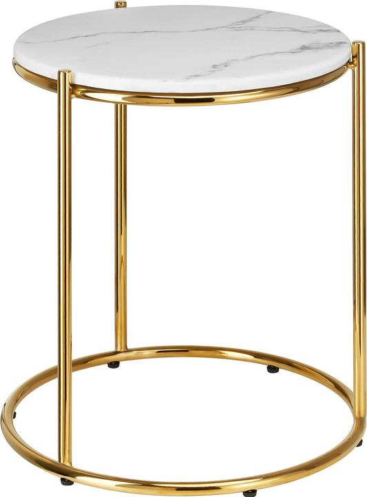 Actual product image tectake Side table Ellsa, marble top, steel frame