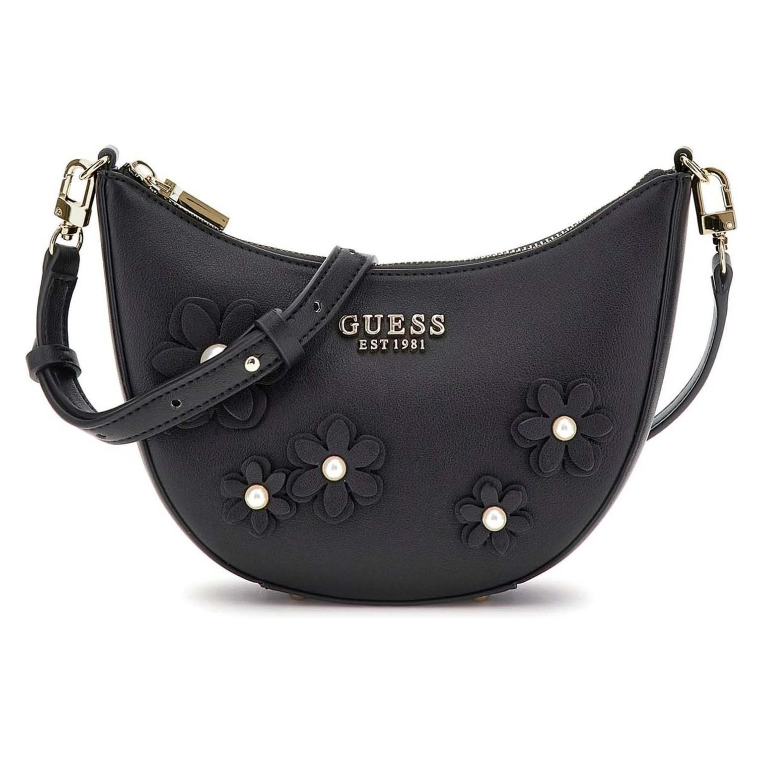 Guess, Damen, Handtasche, Zaria Mini Top Zip Shldr Bag, Schwarz