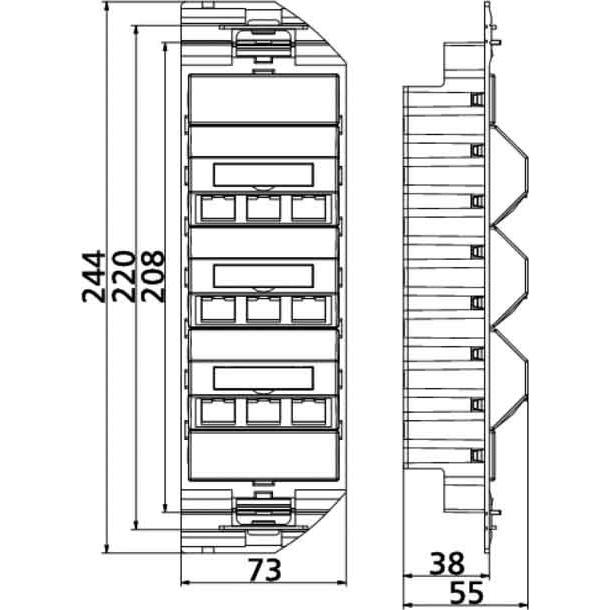 Thumbnail - Metz Connect, Steckdose, 130B11S90301-E - RJ-45 - 6a - Schwarz - Weiss - 1 Stück(e)