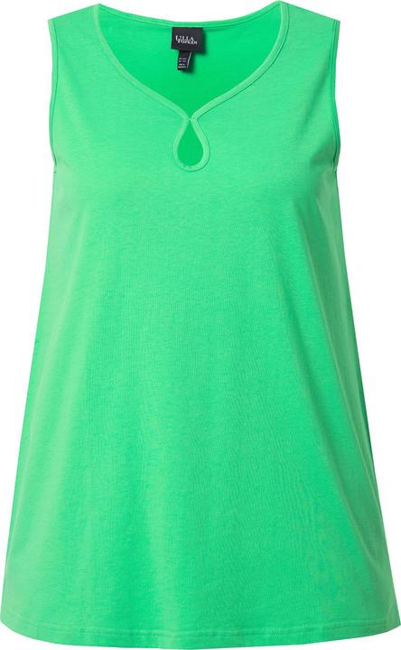 Ulla Popken Top, Cut-Out, A-Linie, Herzausschnitt, ärmellos