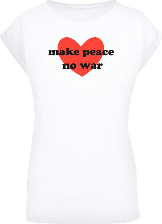 Produktbild Merchcode Ladies Peace - Red Heart White Extended Shoulder Tee - 161435 (S)