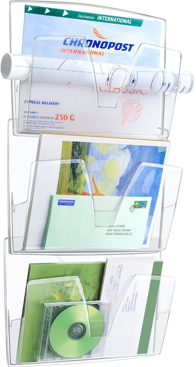 Produktbild Cep Wandprospekthalter transparent DIN A4 3 Fächer (A4)