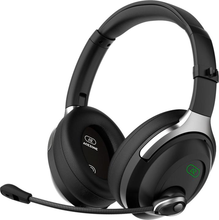 AceZone Cuffie da gioco wireless A-Spire nere (Senza fili, Cablato)