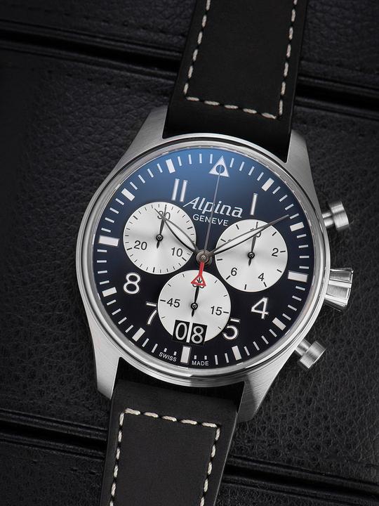 Image du produit Alpina Watch Startimer Pilot Quartz Chronograph Big Date (Montre pilote, 44 mm)