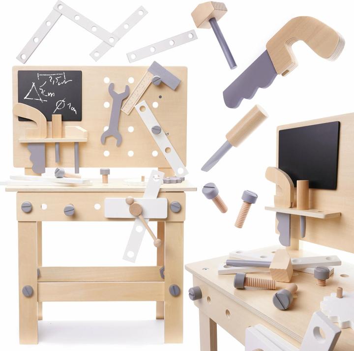 Ikonka Atelier de bois avec outils sur une table Kit de bricolage