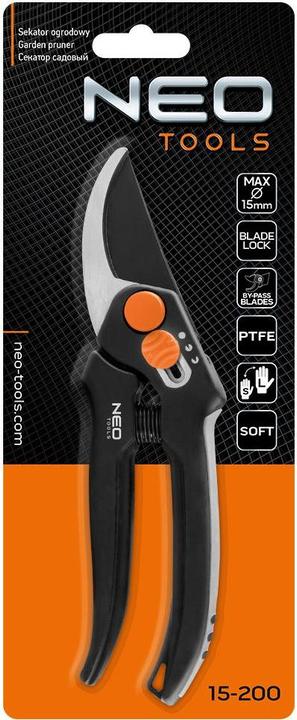 Produktbild Neo Tools 185 mm bypass secateurs, range up to 15 mm, adjustable distance