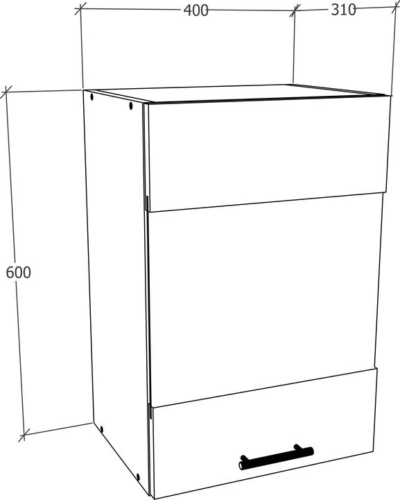 Immagine prodotto VCM Mobile da Cucina Larghezza 40 cm Armadio a Parete con Anta in Vetro Opaco Mobili da Cucina Esilo (60 x 40 x 31 cm)