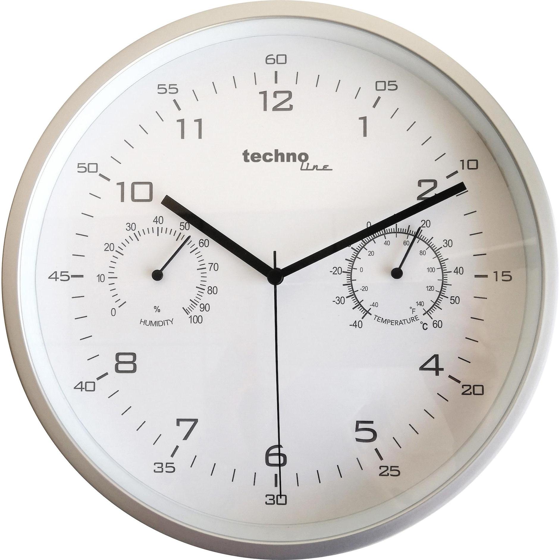Technoline, Wanduhr, WT 653, silber (25 cm)