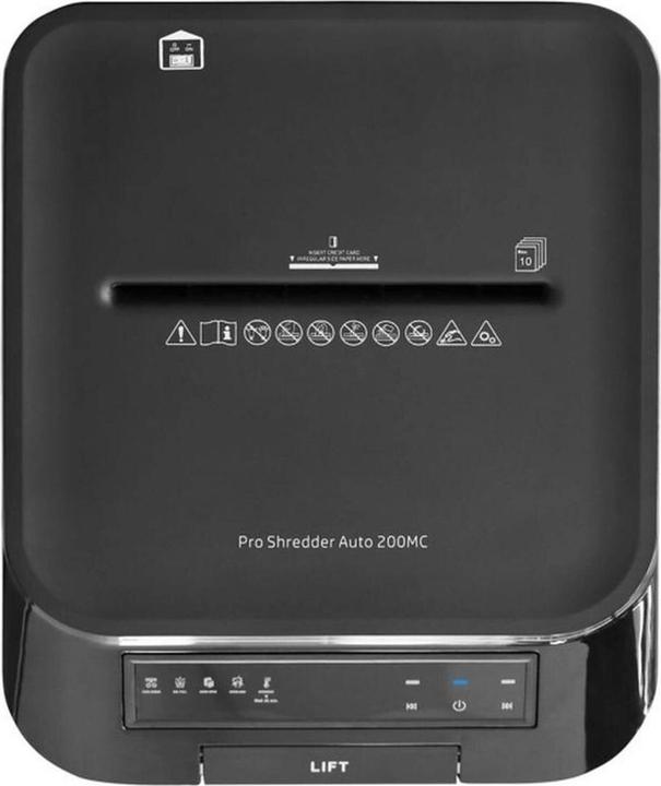 Image du produit HP Pro Shredder Auto 200MC Destructeur coupe croisée P-5, 2 x 12 mm, jusqu'à 200 feuilles, noir (Micro-coupe)