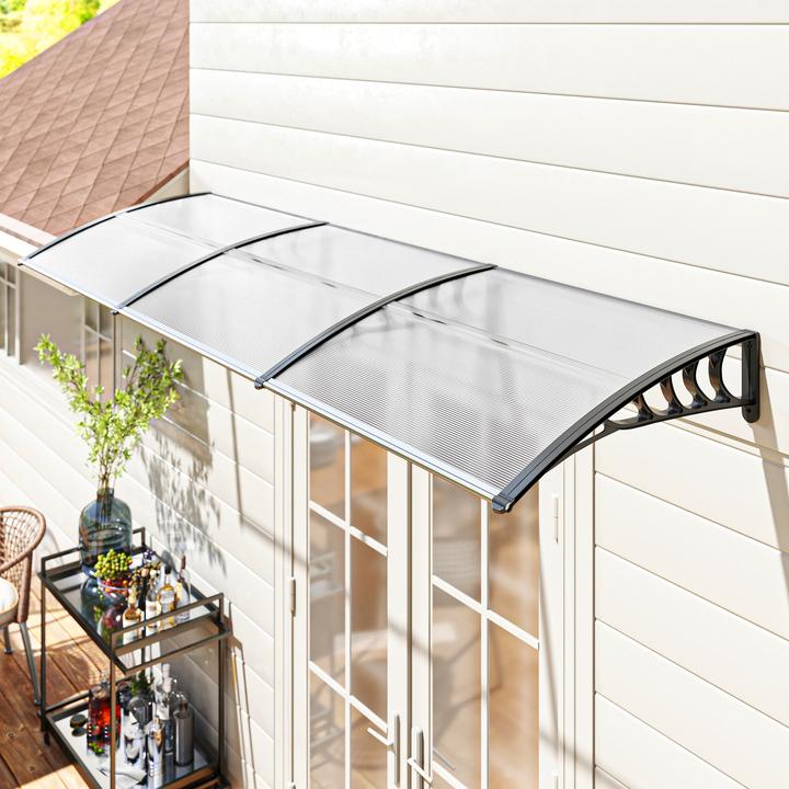Image du produit Outsunny Vordach Polycarbonat, Aluminium Weiss
