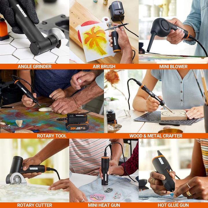 Produktbild Worx MakerX - Multifunktionswerkzeug WX739 inkl. HubX Akku-Adapter WA7161 20V + Akku (2.0Ah)