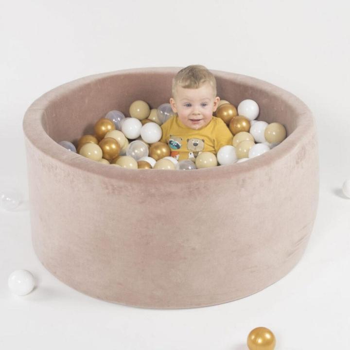 Image du produit Activity Board Waldorf Baby Piscine à balles ronde 90x40cm avec 300 balles, Piscine à balles cadeau - Ecru Velvet
