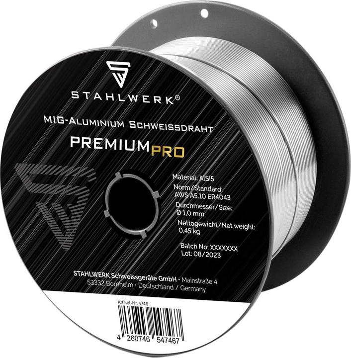 Actual product image Stahlwerk Welding wire MIG MAG aluminum ER4043 AlSi5 1.0 mm 0.45 kg wire reel