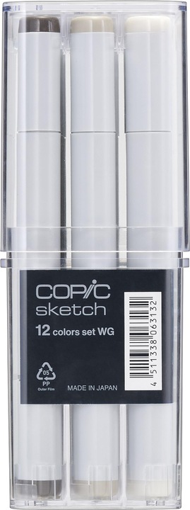 Produktbild Copic Marker sketch, 12er Set "Graut”ne WG" (Grau, 3 mm, 12 x)