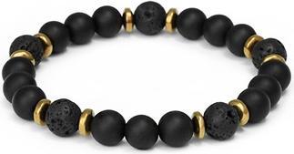 Actual product image Beneto Bead bracelet made of onyx. lava stone and hematite MINK146/20