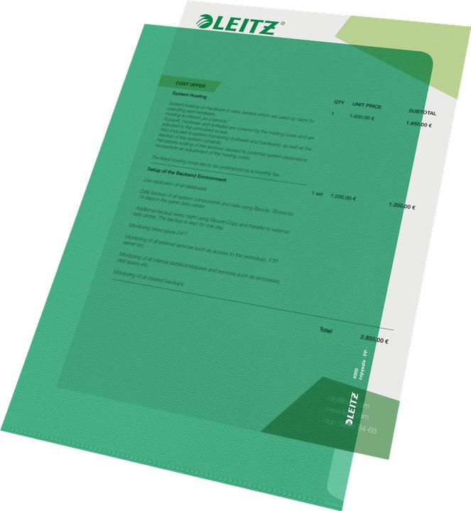 Image du produit Leitz Pochettes transparentes PP A4 (A4, 100x)