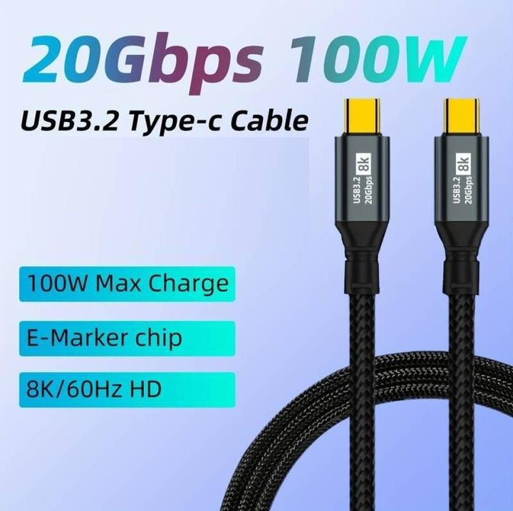 Immagine prodotto PowerGuard Cavo NylonBraid Data & Charge USB-C USB 3.2 Gen 2x2 20 Gbit/s 8K 100W 1m (USB 3.2 Gen 2x2, 20 W)