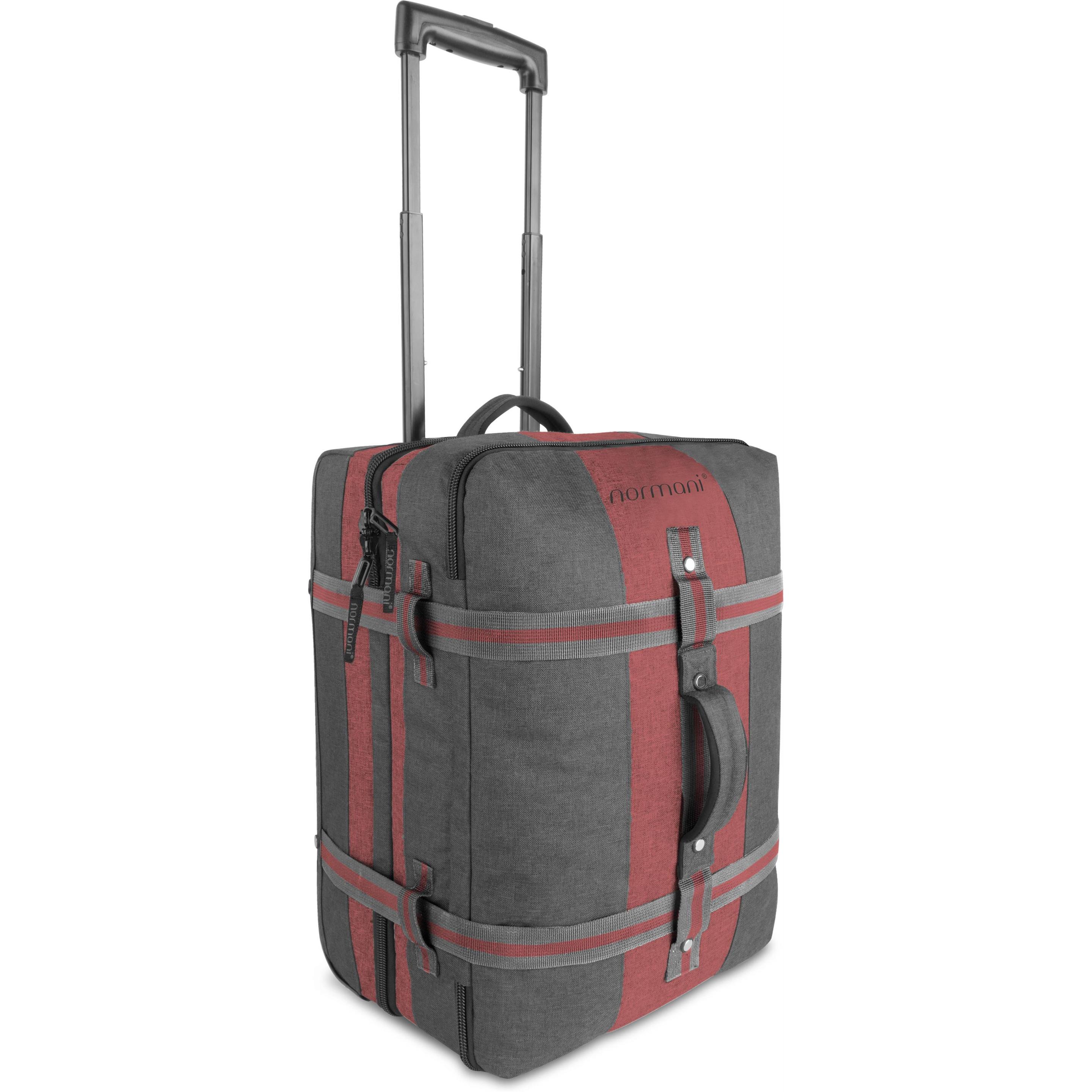 Normani, Koffer, Reisetasche mit Handgepäckmass Aurori 45, Rot, Grau, (45 l, Handgepäck (bis 50l))