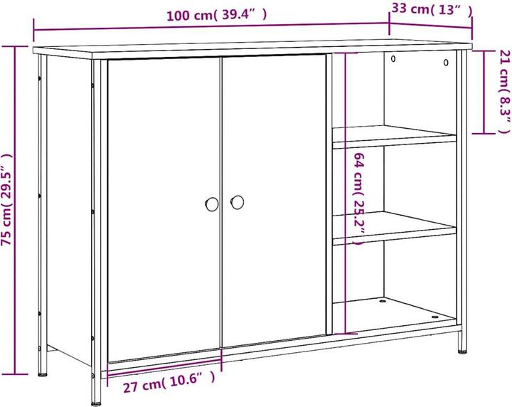 Produktbild vidaXL Sideboard (100 x 33 x 75 cm)