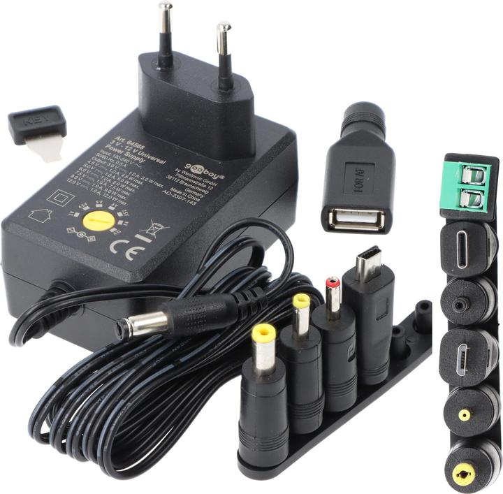Produktbild Goobay Universal-Netzteil 3 V - 12 V max. 12 W / 1,0 A