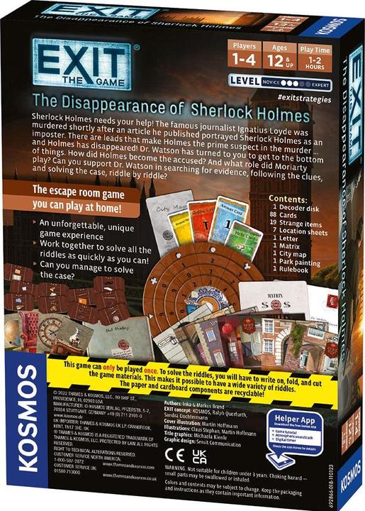 Productafbeelding Thames & Kosmos EXIT: De verdwijning van Sherlock Holmes (EN) (KOS1812)