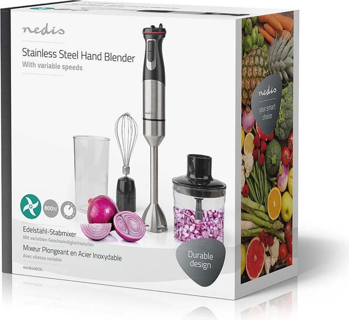 Produktbild Nedis Stabmixer | 800 W | Geschindigkeitseinstellung: variable Geschwindigkeitskontrolle | Hubschrau (EU-Stecker)