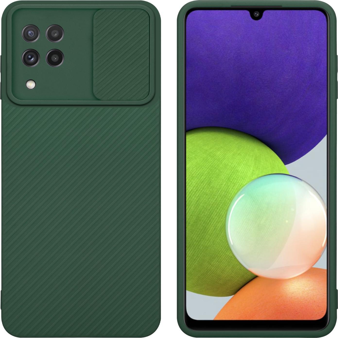 Cadorabo Hülle für Samsung Galaxy A22 4G im TPU mit Kameraschutz LM009 Style (Samsung Galaxy A22), Smartphone Hülle, Grü...