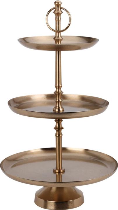Home&Styling Hochwertige 3-Etagen Etagere in Messing-Gold