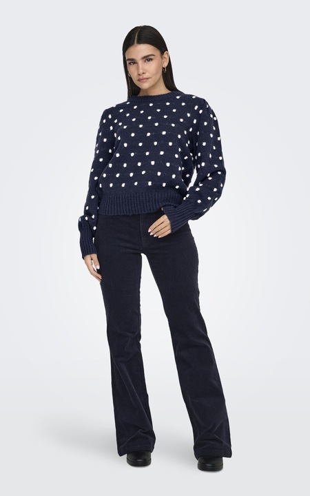 Immagine prodotto JdY Vestibilità regolare Collo alto Polsini lunghi Maniche a sbuffo Pullover Maglione in maglia (L)
