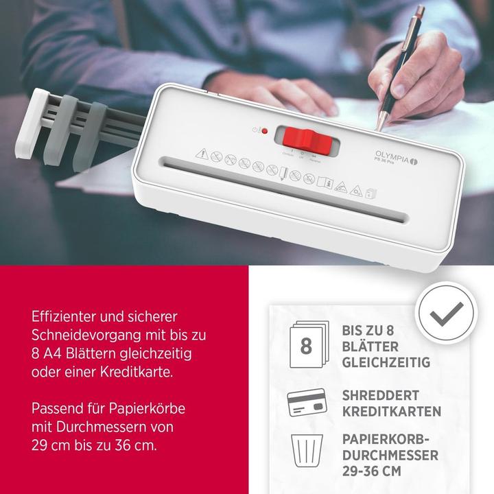 Produktbild Olympia Aktenvernichter PS 36 Pro wei?? (Streifenschnitt)