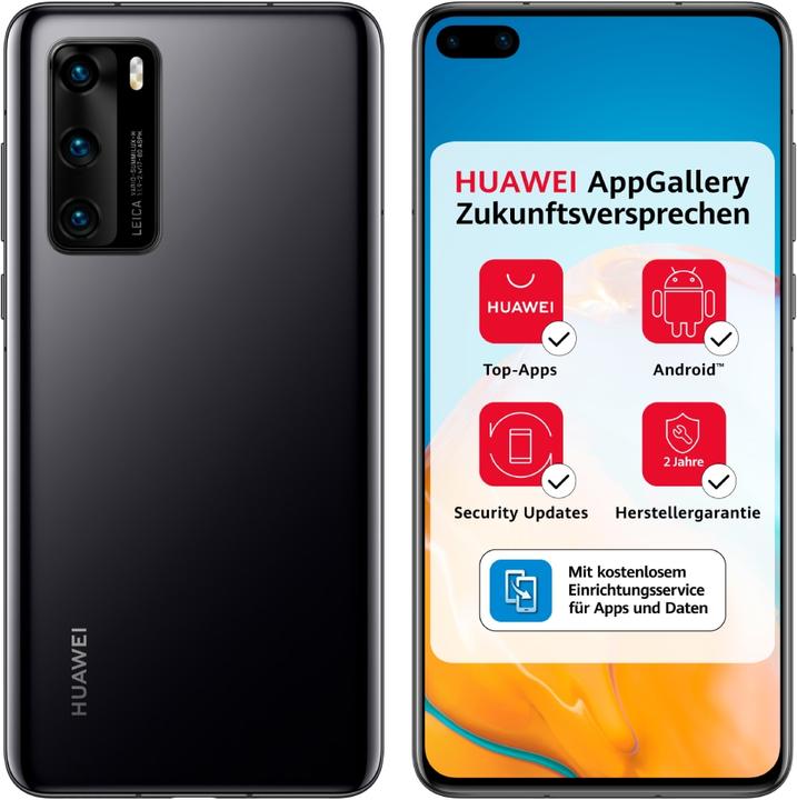 Produktbild Huawei P40 (128 GB, Black, 6.10", Hybrid Dual SIM + eSIM, 50 Mpx, 5G)