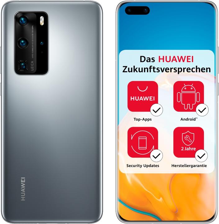 Produktbild Huawei P40 Pro (256 GB, Silver Frost, 6.58", Hybrid Dual SIM + eSIM, 5G)