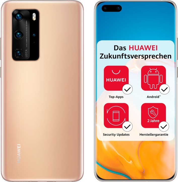 Produktbild Huawei P40 Pro (256 GB, Blush Gold, 6.58", Hybrid Dual SIM + eSIM, 50 Mpx, 5G)