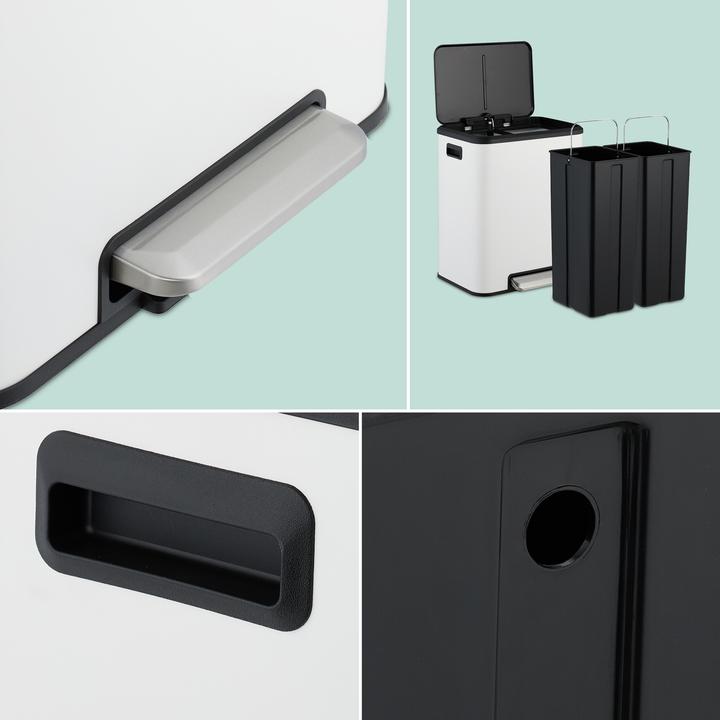 Produktbild Relaxdays Mülleimer mit 2 Fächern 2 x 15 Liter (30 l)