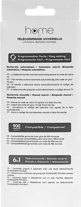 Image du produit T'nB Télécommande universelle 6 en 1 (Télécommande universelle, Infrarouge)