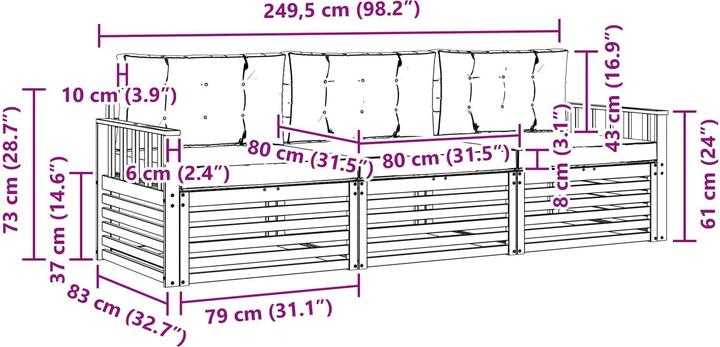 Produktbild vidaXL Outdoor-Sofa