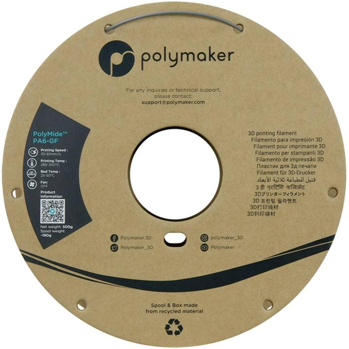 Produktbild Polymaker PolyMide PA6-GF Grey 1.75mm 500g (PA-GF, 1.75 mm, 500 g)
