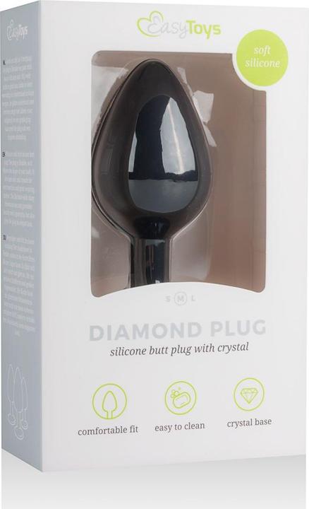 Productafbeelding Easytoys Diamant anaalplug middelgroot zwart