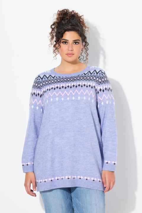Produktbild Ulla Popken Norweger-Pullover, Rundhals, Langarm, weicher Strick (46, 48)