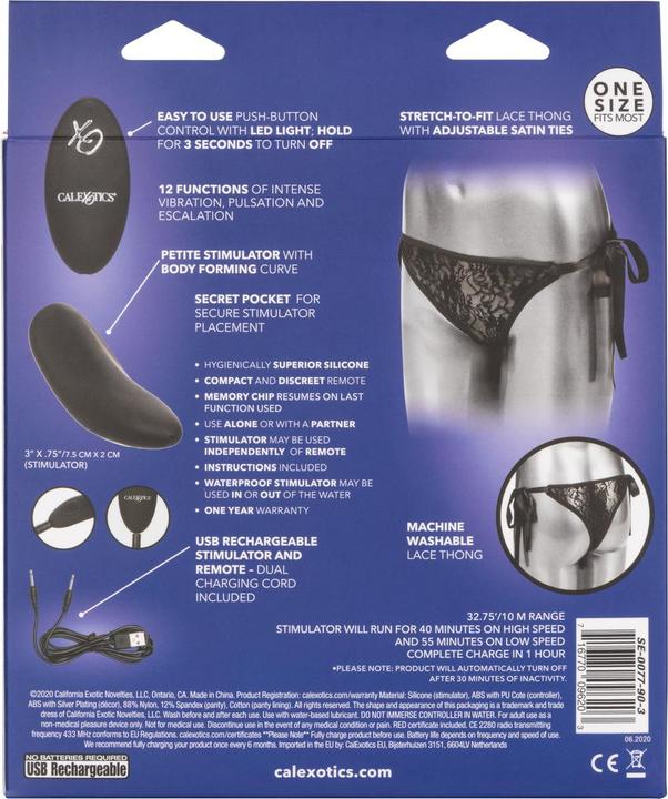 Produktbild CalExotics Remote Control Lace Thong Set