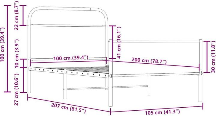 Image du produit vidaXL Bettgestell (100 x 200 cm)