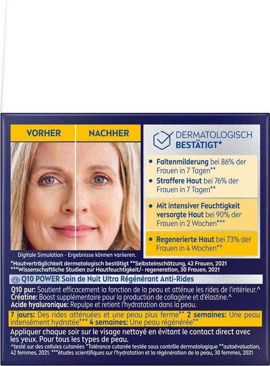 Actual product image NIVEA Q10 Pow Ant Falt Nachtcr Rege 50ml (50 ml, 24h cream)